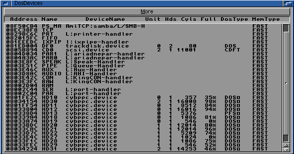 SysInfo DOS devices window